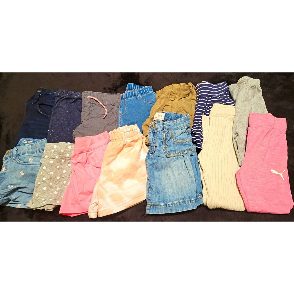 Girls Youth 5T Clothing Lot Mostly Shorts Some Pants Multicolor Spring Summer